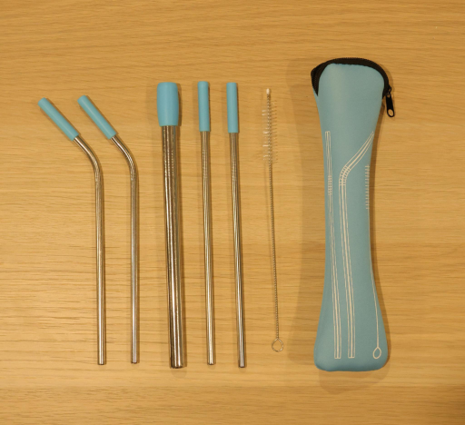 Stainless Steel Straws in Pouch 5pc