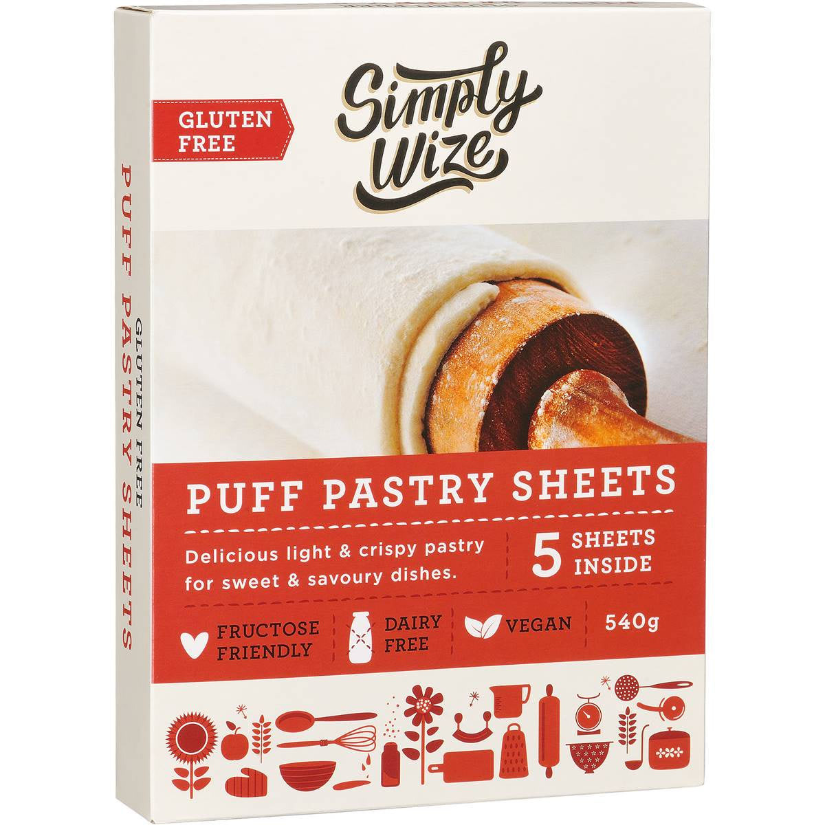 Simply Wize Gluten Free Puff Pastry 5 sheets 540g