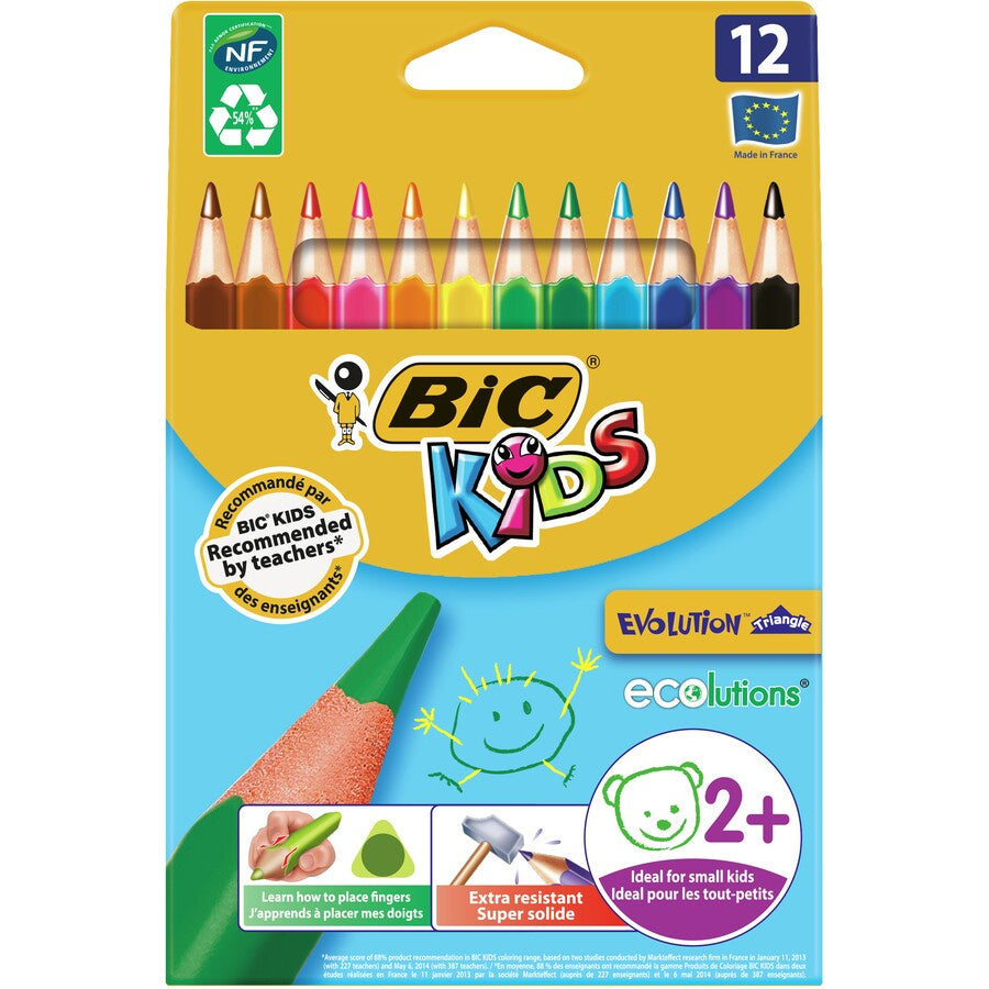 Bic Evolution Triangle Coloured Pencils 12pk