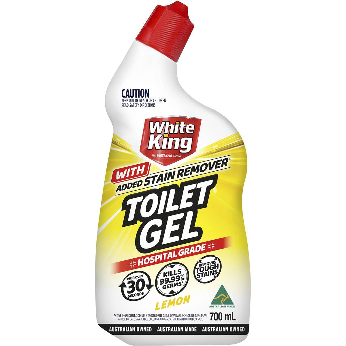 White King Extra Strength Toilet Gel Lemon 700ml