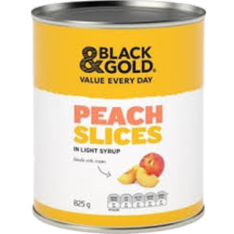 Black & Gold Peach Slices in Light Syrup 825g