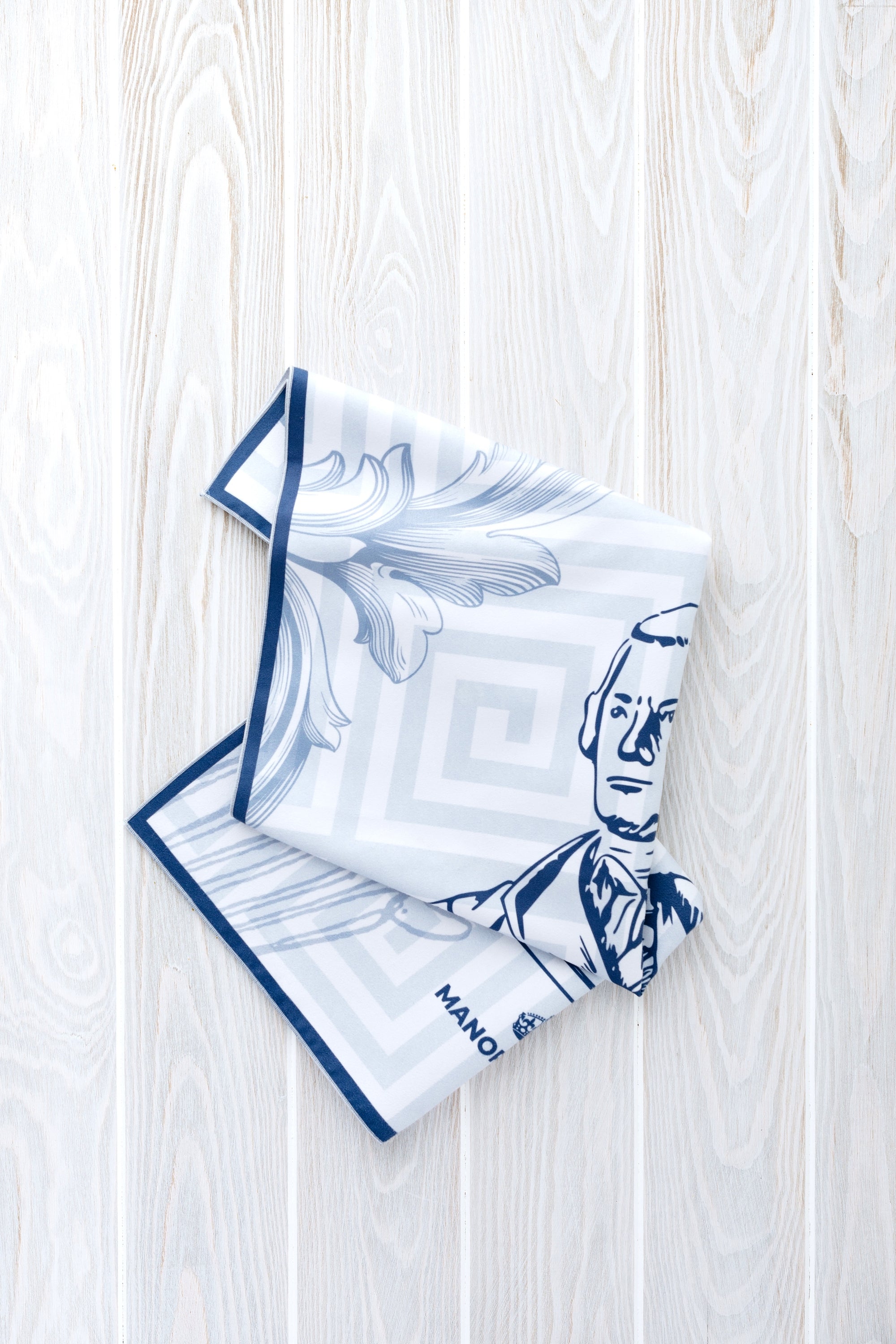 Manor Road Microfiber Tea Towel - Blue Greek