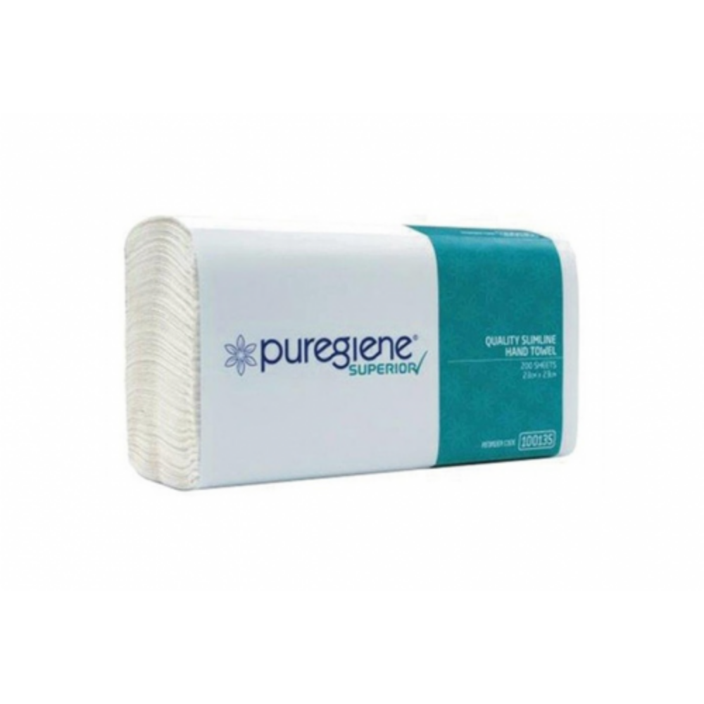 Puregiene 1ply Superior SlimLine Hand Paper Towel 23cm x 23cm 4000sht - 100135