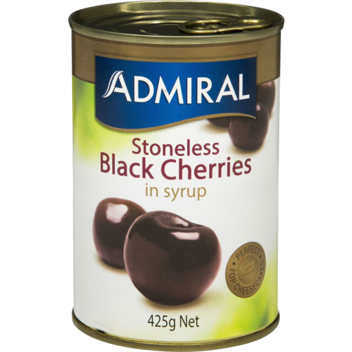 Admiral Stoneless Black Cherries 425g