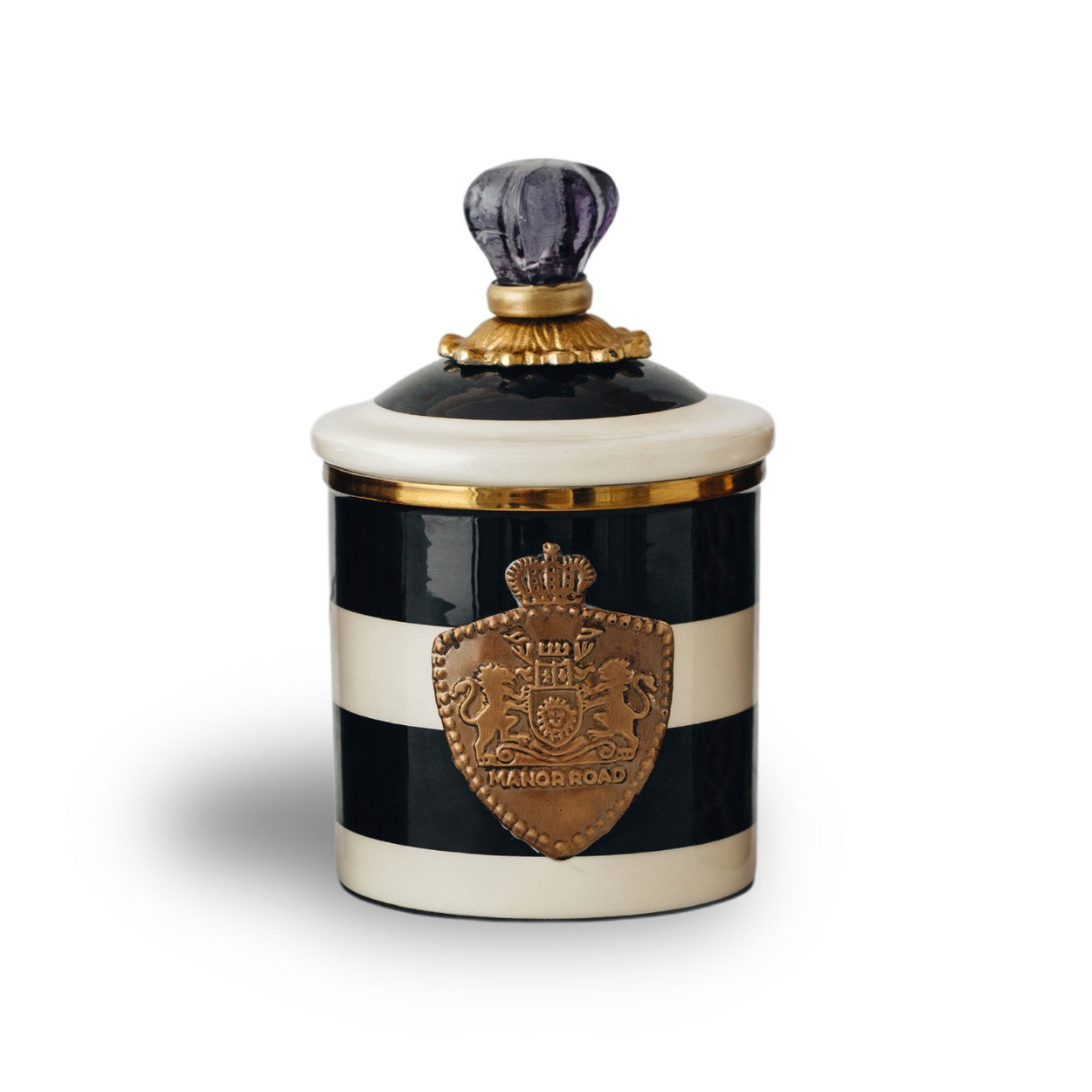 Manor Road Ivory/Black Stripe Canister