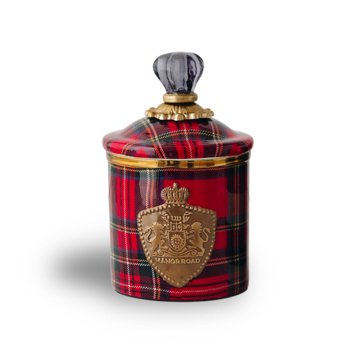 Manor Road Red Tartan Canister