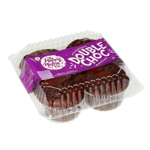 The Happy Muffin Co Double Choc Muffins 4pk