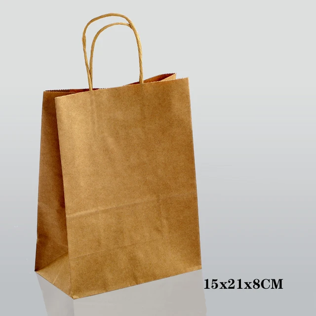 Gift Bag Kraft with Handle Tan 15x21x8cm