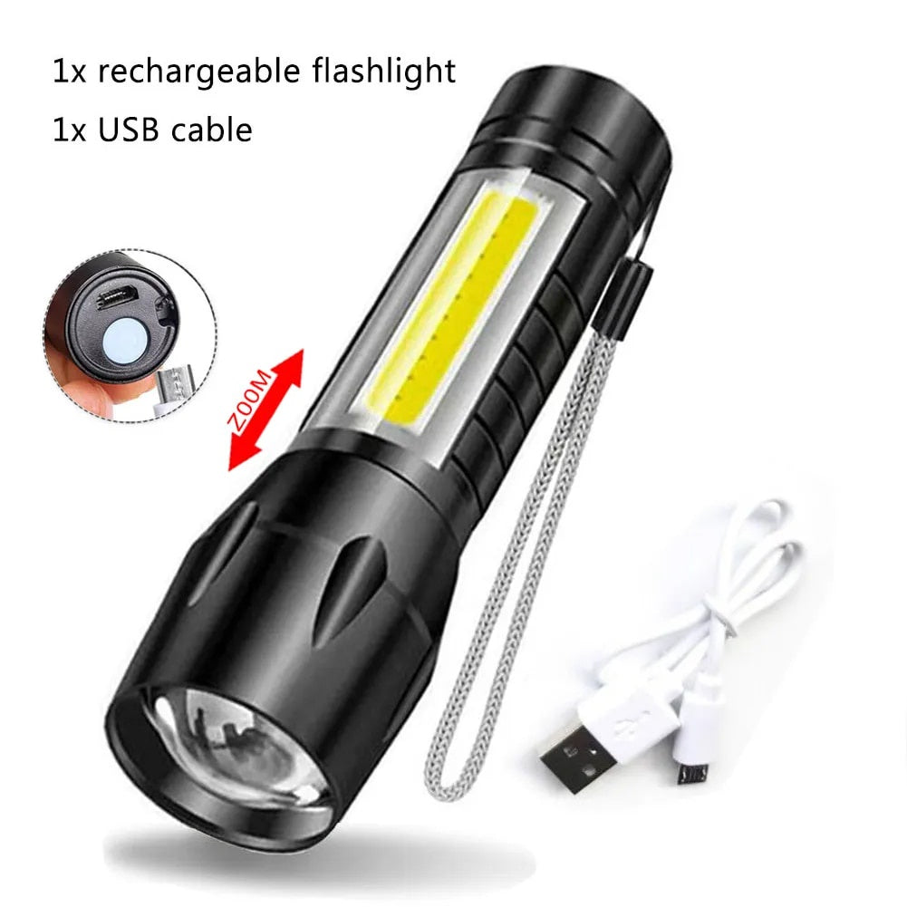 Flashlight Small Rechargeable LED with Zoom