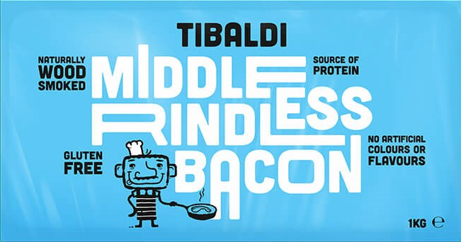 Tibaldi Middle Rindless Bacon 1kg