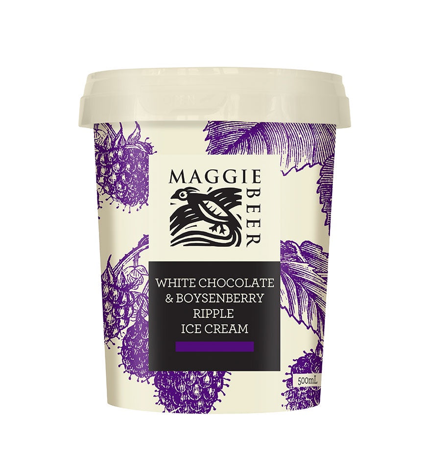Maggie Beer White Choc & Bosenberry Icecream 500mL