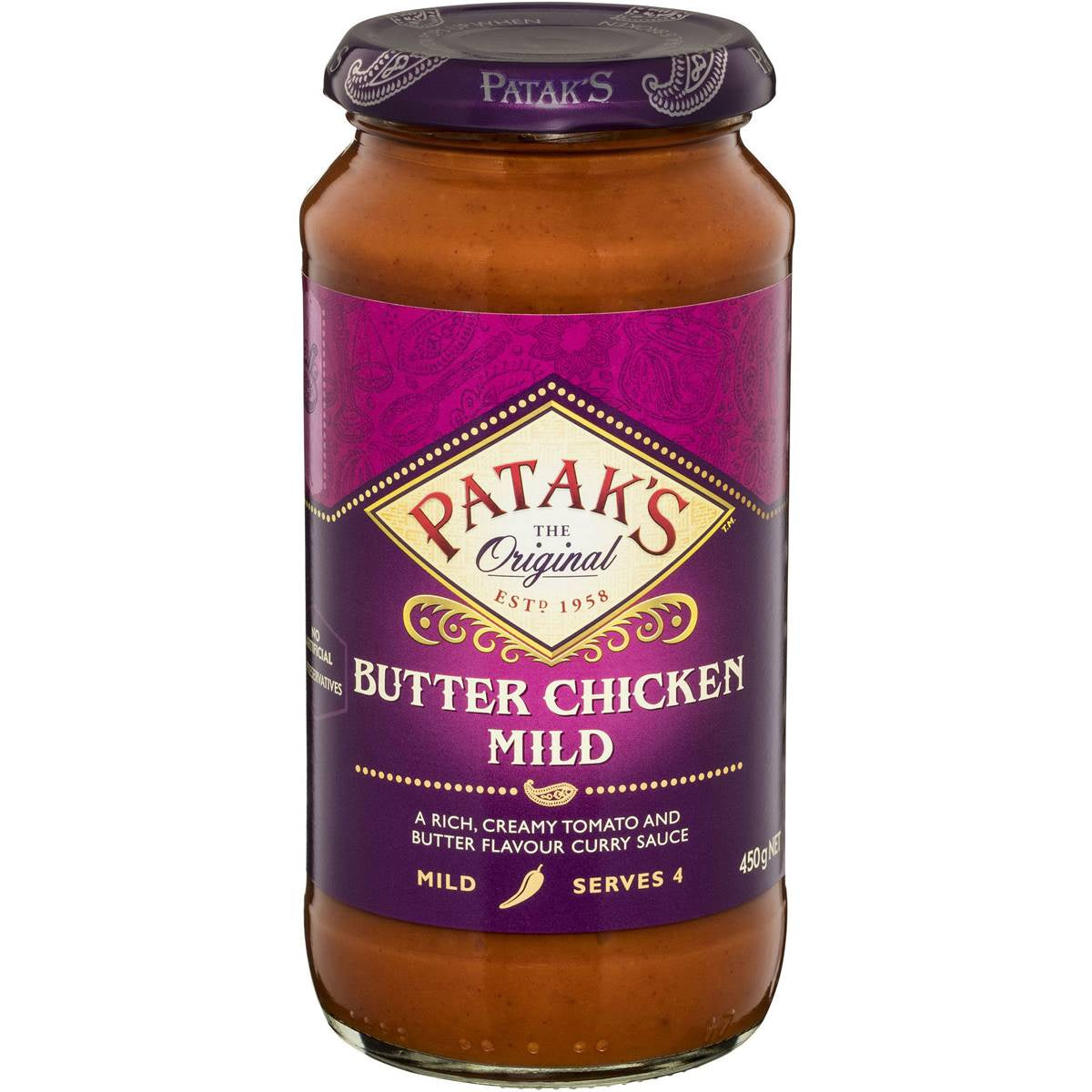 DNR Patak's Simmer Sauce Butter Chicken Mild 450g
