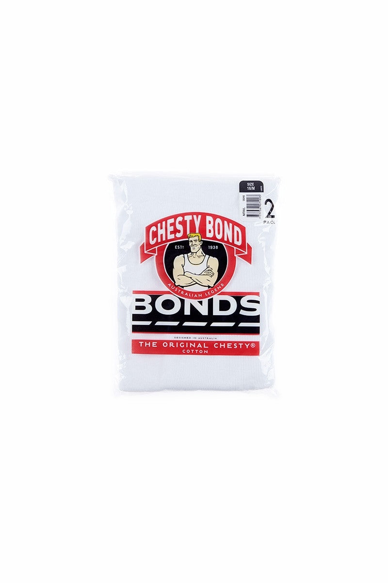 Bonds Mens Chesty Singlet Size 18/L 2pk