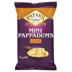 Patak's Mini Pappadums Plain 75g
