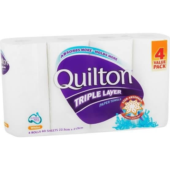 Quilton Paper Towel Roll 3ply 4pk