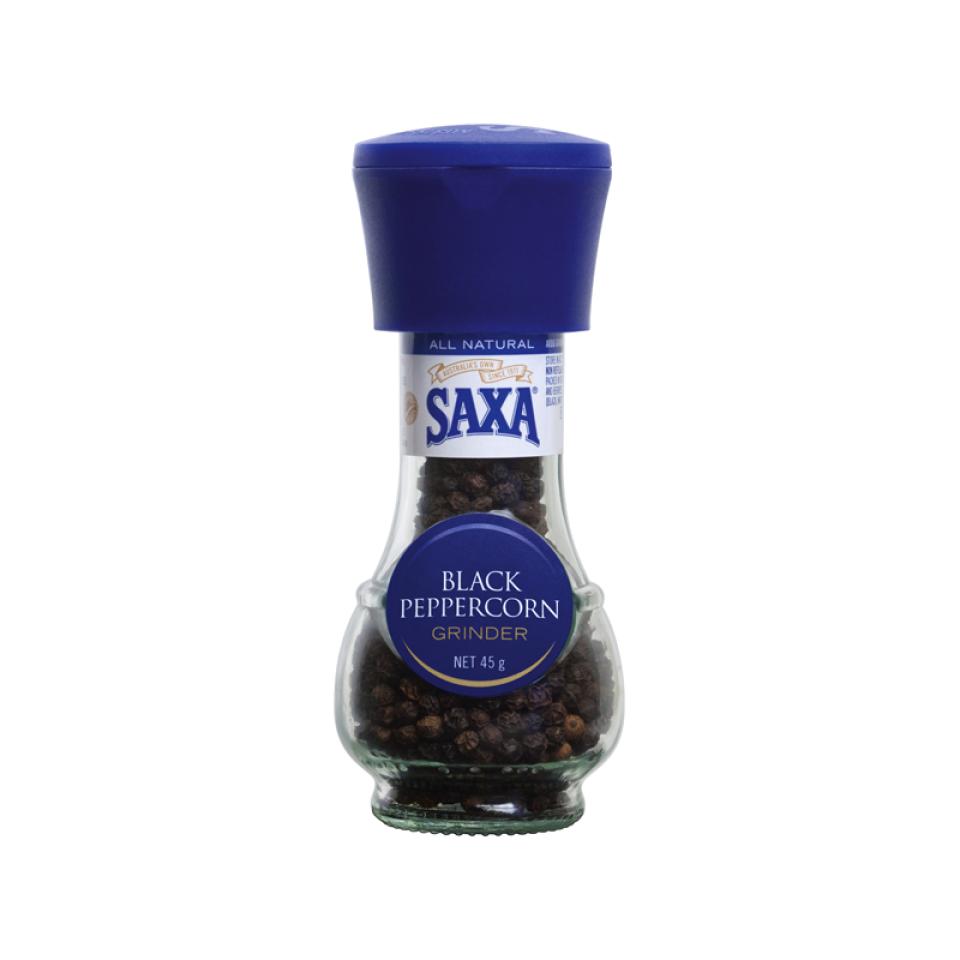 Saxa Black Peppercorn Grinder 45g