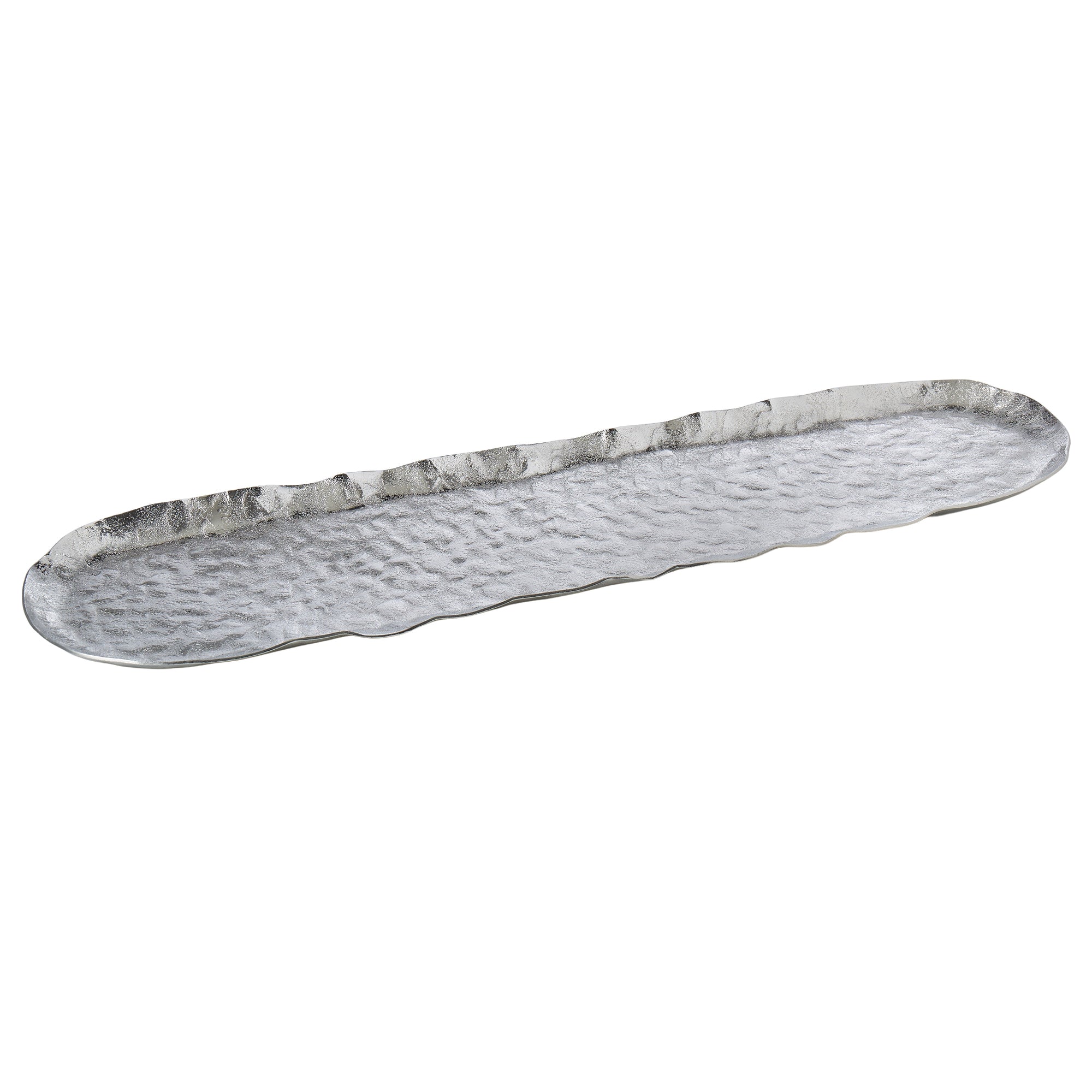 Hammered Long Silver Platter 62cm