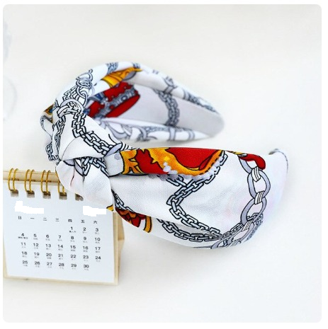 Headband Chain Print White/Silver