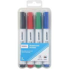 J Burrows Whiteboard Markers Assorted 4pk