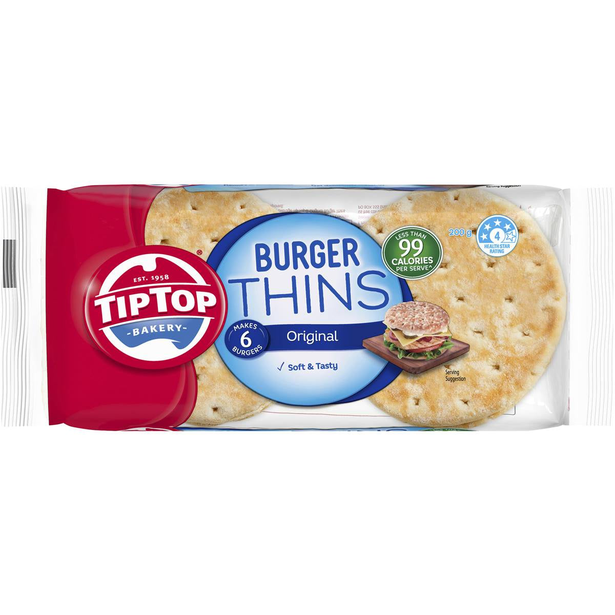 Tip Top Burger Thins 6pk