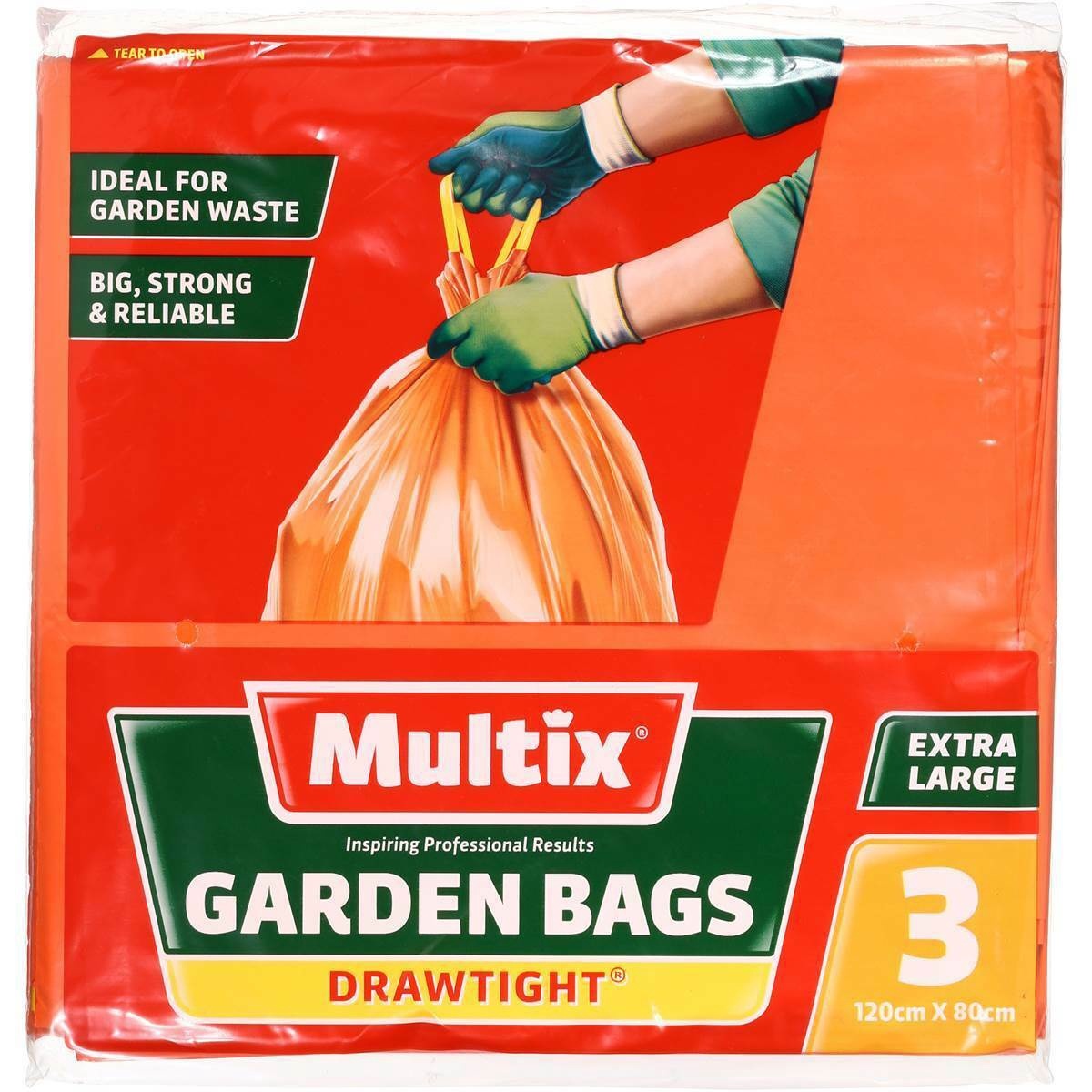 Multix Garden Bags with Drawtight Closure 120cm x 80cm 120L 3pk