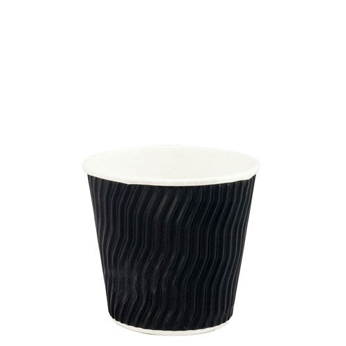 Bulk Coffee Cup Double Wall Black 8oz Squat 500pk