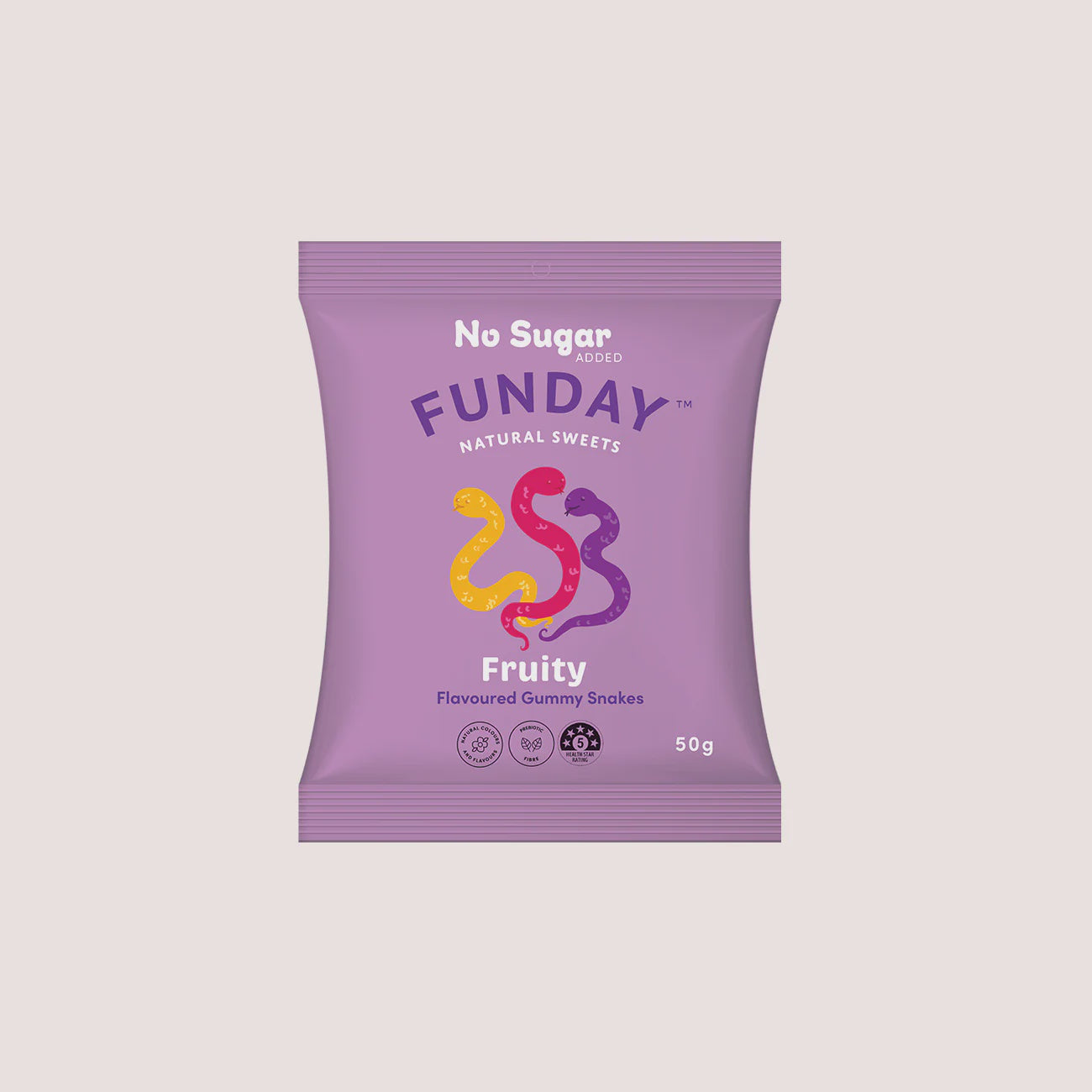 Funday Natural Sweets Fruity Gummy Snakes 50g