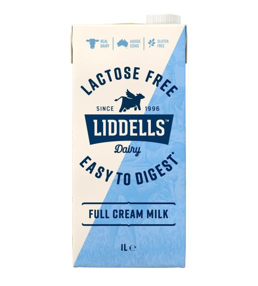 Liddells Lactose Free Full Cream UHT Milk 1L