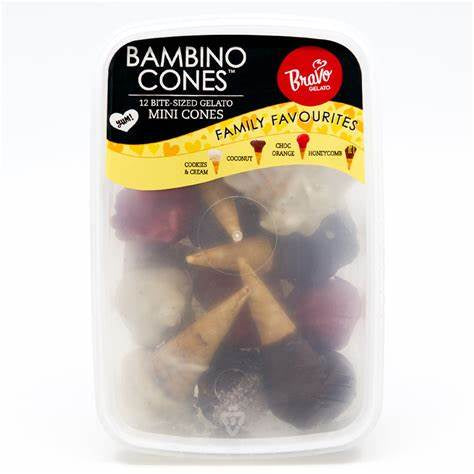 Bravo-Bambino Family Favourite Mini Cones 12pk