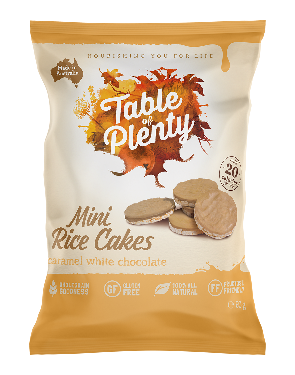 Table of Plenty Mini Rice Cake Caramel & White Chocolate 60g