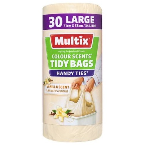 Multix Tidy Bag Vanilla Scent Large 34L 71cm x 58cm 34ct