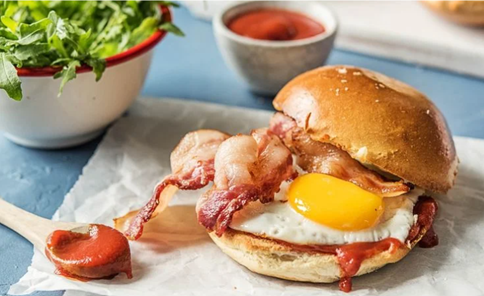 Egg & Bacon Brioche Burger (Business Breakfast) Serves 12