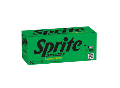 Sprite No Sugar Lemonade 375mL 10pk