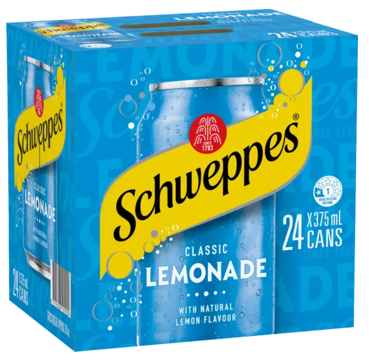 Schweppes Lemonade Cans 375mL 24pk