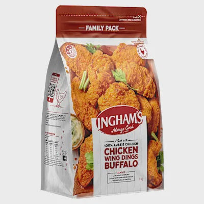 Ingham Buffalo Chicken Wing Dings 1kg