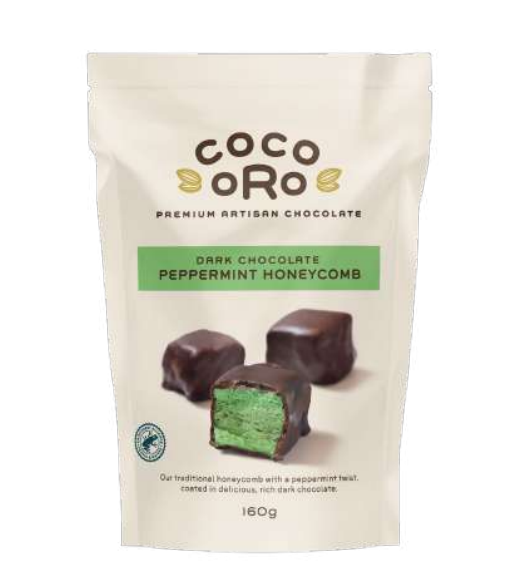 Coco Oro Dark Chocolate Peppermint Honeycomb 160g