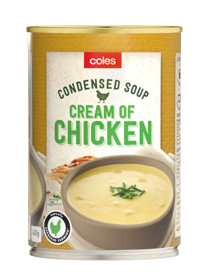 Coles Cream of Chicken Condensed Soup 420g