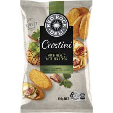 Red Rock Deli Crostini Roast Garlic & Italian Herbs 115g