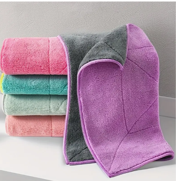 Double Layer Microfibre Dish Cloth 2pk