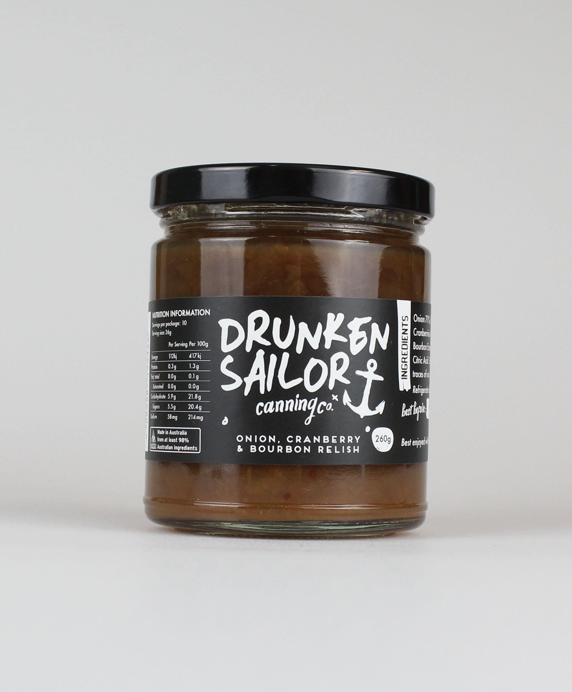 Drunken Sailor Canning Co. Onion, Cranberry & Bourbon Relish 260g