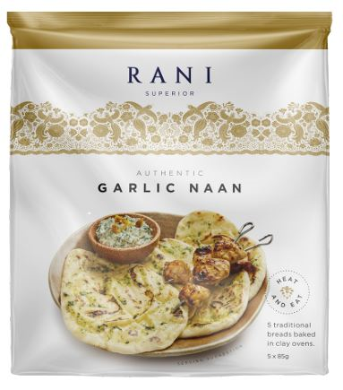 Rani Frozen Garlic Naan 5pk