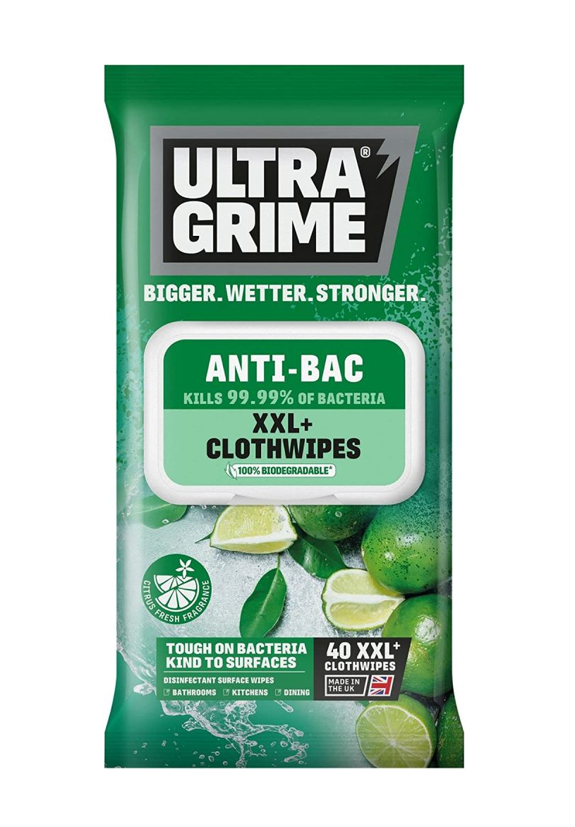 Ultragrime Anti-Bac XXL+ Clothwipes 40pk