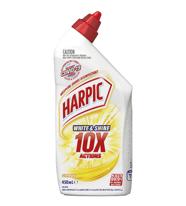 DNR Harpic White & Shine Ultimate Bleach Powder Toilet Cleaner Citrus 450mL