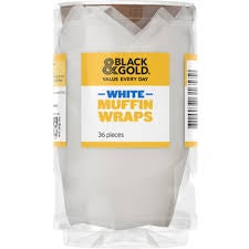 Black & Gold Muffin Wraps 36pk