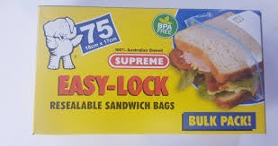 Supreme Sandwich Bags Resealable 75pk