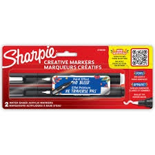 Sharpie Creative Bullet Markers Black & White 2pk