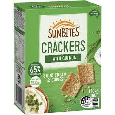 Sunbites Snack Cracker Sour Cream & Chives 110g