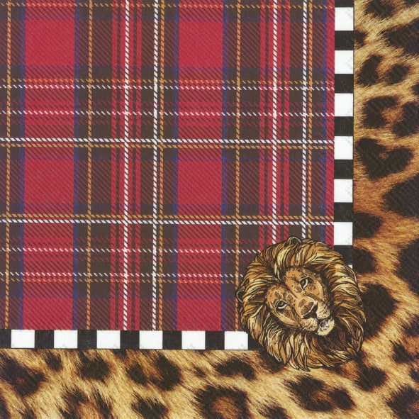 Leopard & Tartan Napkins Luncheon