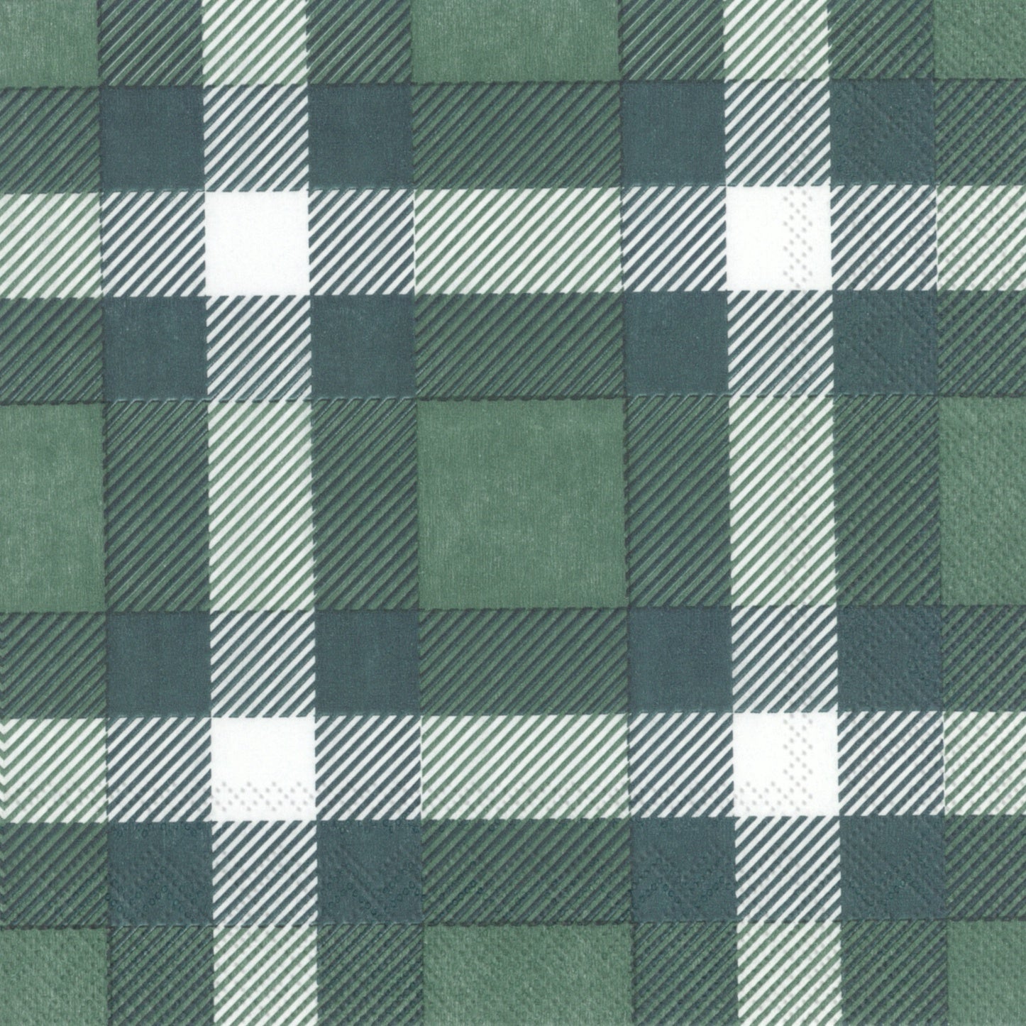 Classic Plaid Green Napkins Cocktail