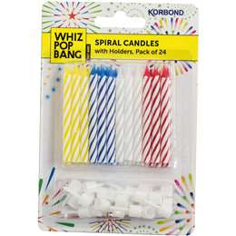 Korbond Large Spiral Candles with Holders 12pk